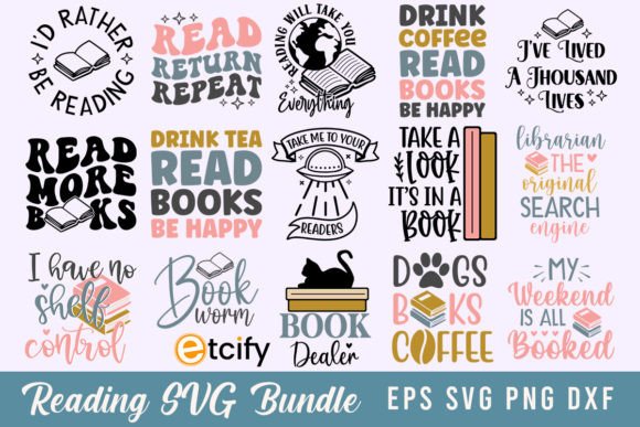 Download Reading SVG Bundle, Book Lovers Quotes - Quotes Collection