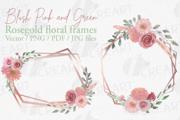 Download Blush Pink Flower Bouquet Rosegold Frame - Rose Collection