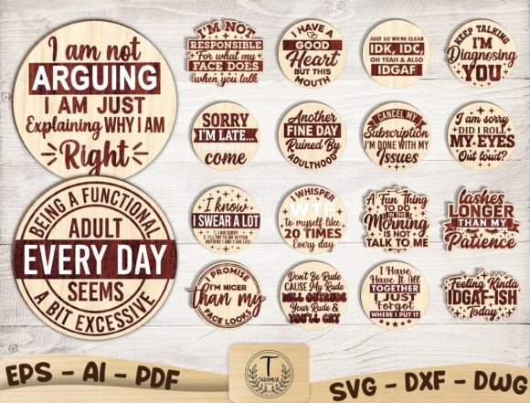 Download Sarcasm Quotes Laser Cut File SVG Bundle - Quotes Collection