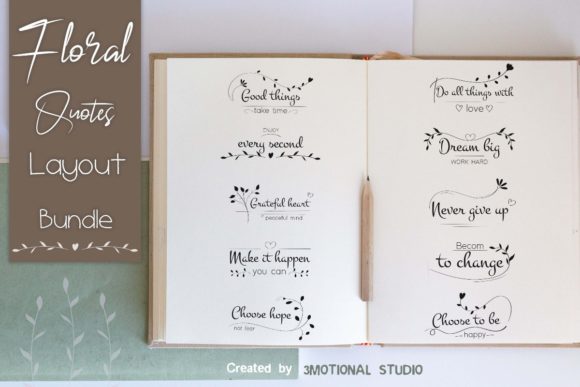 Download Floral Quotes Layout Bundle - Quotes Collection